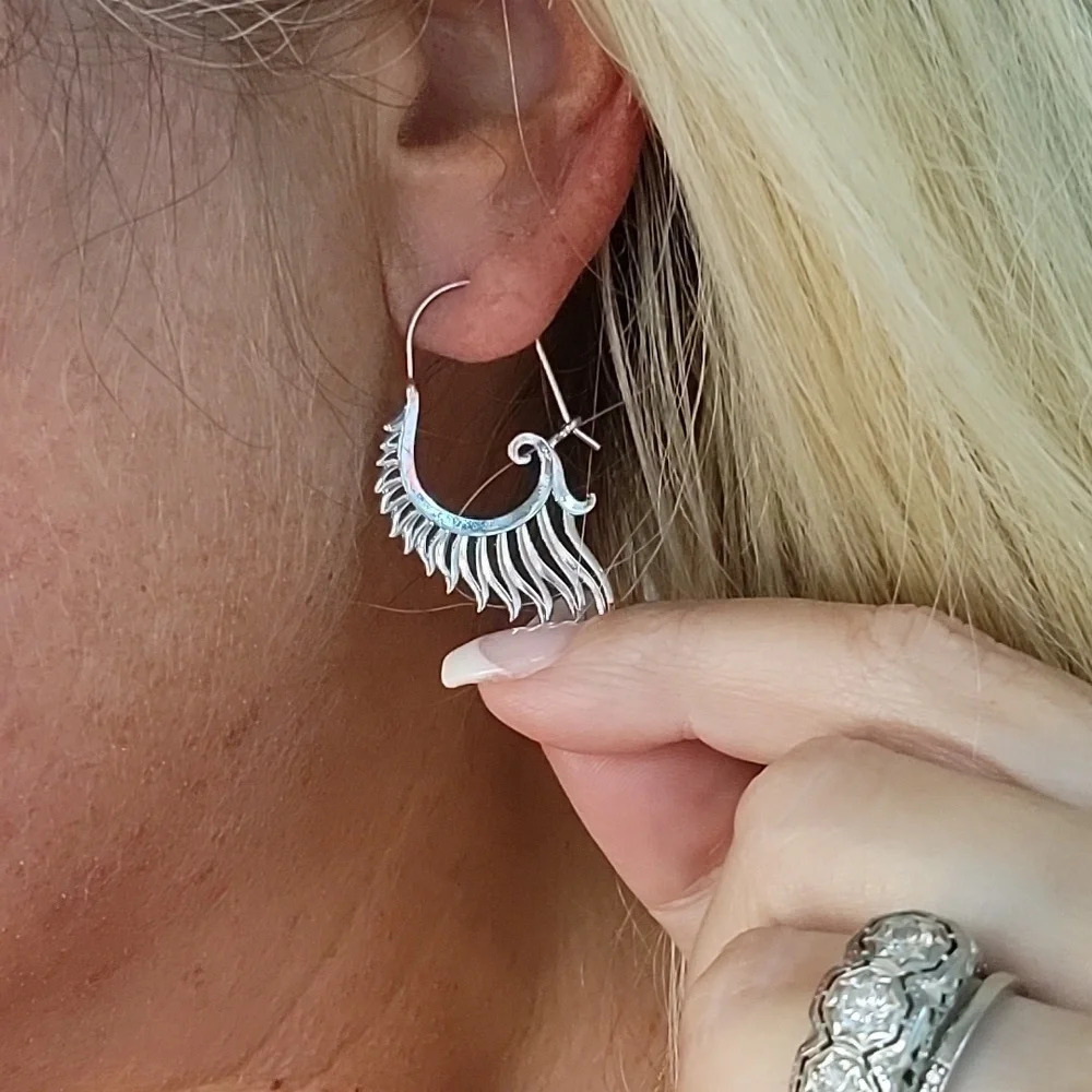 WINGED FLAME DROP EARRINGS